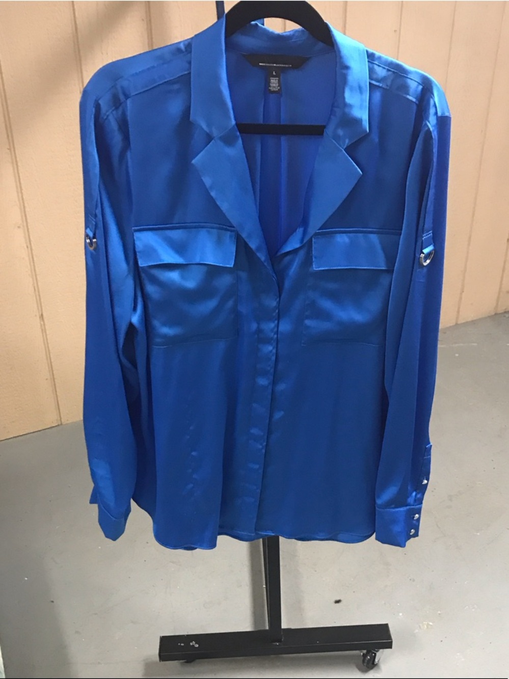 White House Black Market Cobalt Blue Satin Blouse Blazer